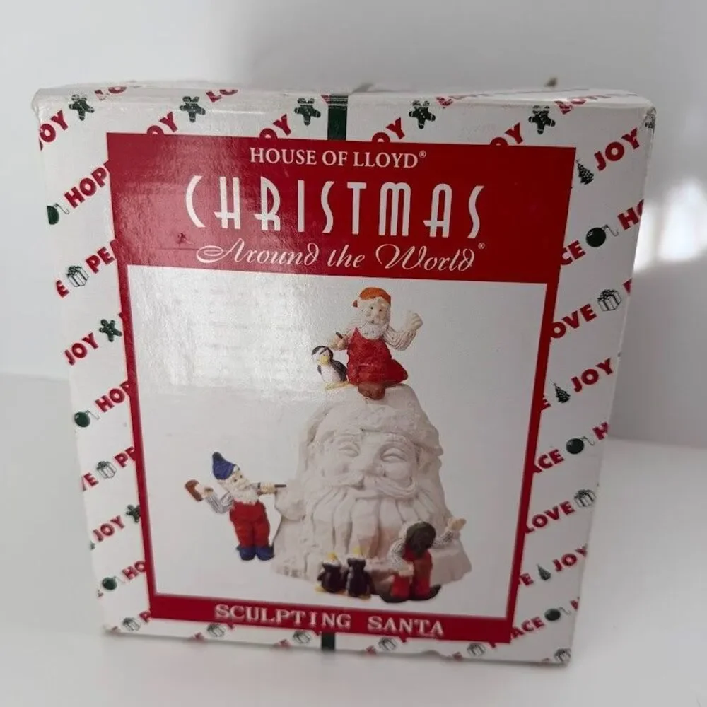 Vintage House of Lloyd Christmas Around the World "Sculpting Santa" w Box 1997 - Picture 13 of 16